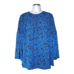 Michael Kors smocked flowy bell sleeve top size M
